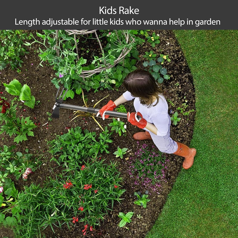 Oliynedy Hoe and Cultivator Gardening Hand Tools, Heavy Duty Stainless Steel Garden Hoe and 3 Fork Hand Tiller for Gardening Weeding Planting with Adjustable Handle 45 inch - Image 5